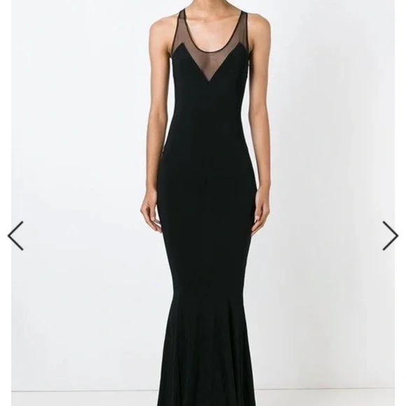 Norma Kamali | Dresses | Norma Kamali Black Mermaid Dress Long With Sheer  Back | Poshmark